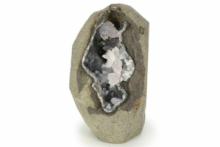 Amethyst Crystals on Sparkling Quartz Chalcedony - India #220063